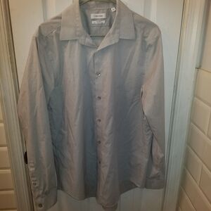 Calvin Klein Men's Gray Button-Up Shirt Jacket